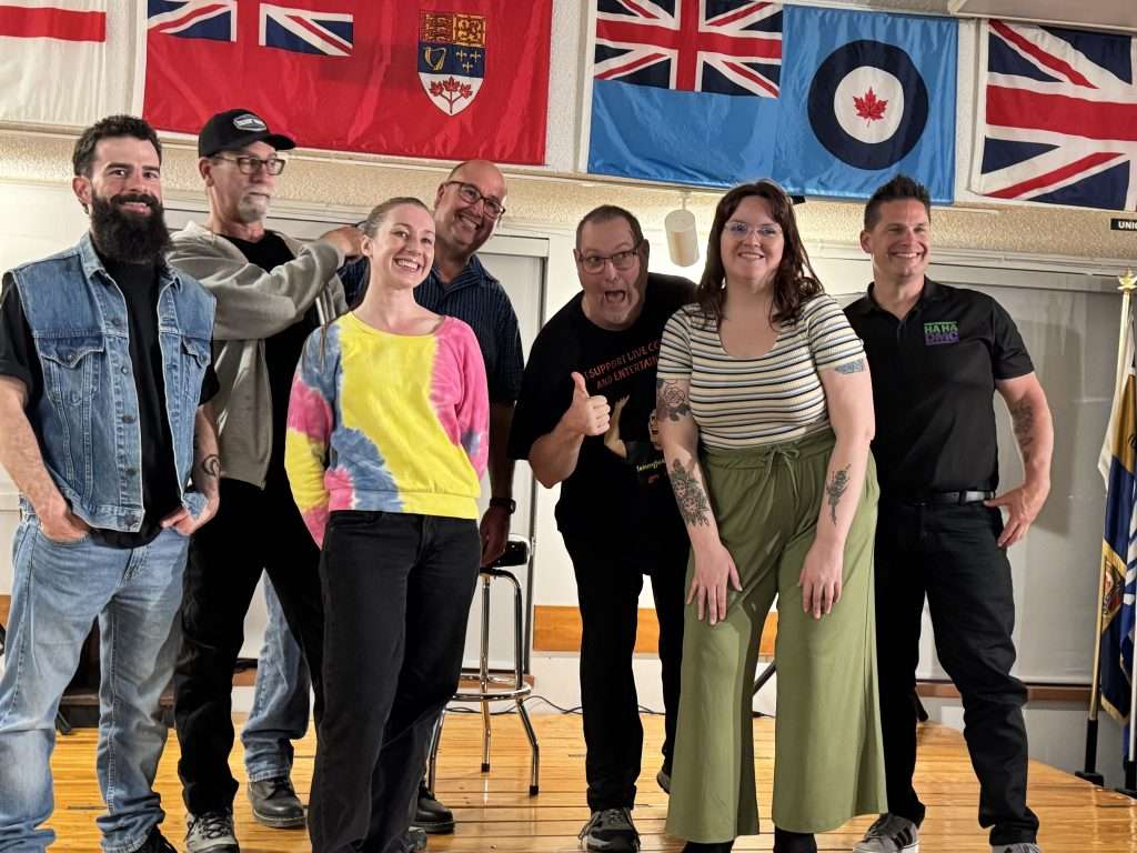 Niagara comedians including Dickie Lakeshore on stage at Legion Branch 71